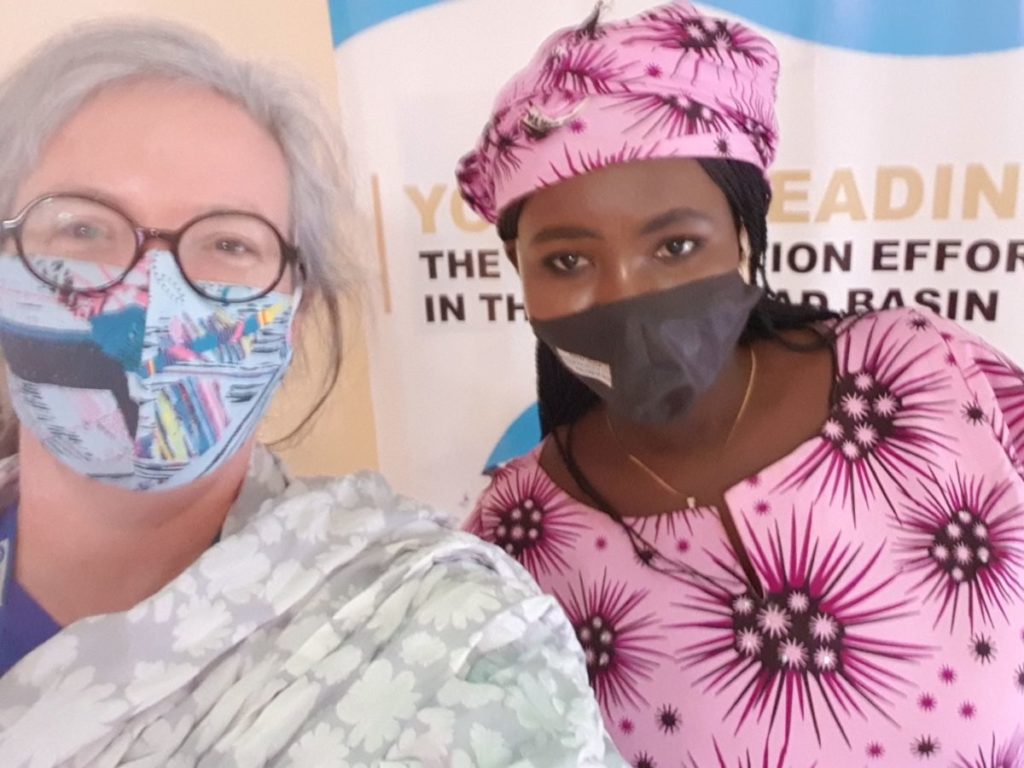 Anne Marie McCarthy with Lydia Barnabas Lake Chad