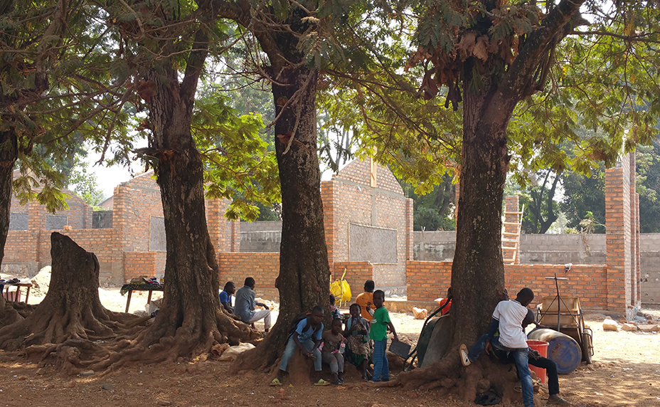 School construction site, CAR