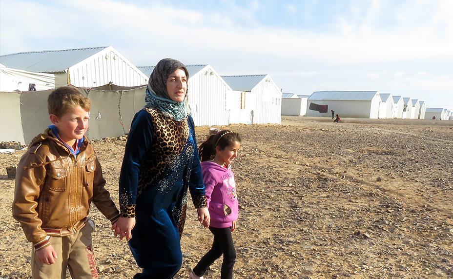 Helwa, 37, and two of her children found refuge in Azraq refugee camp in Jordan in 2016