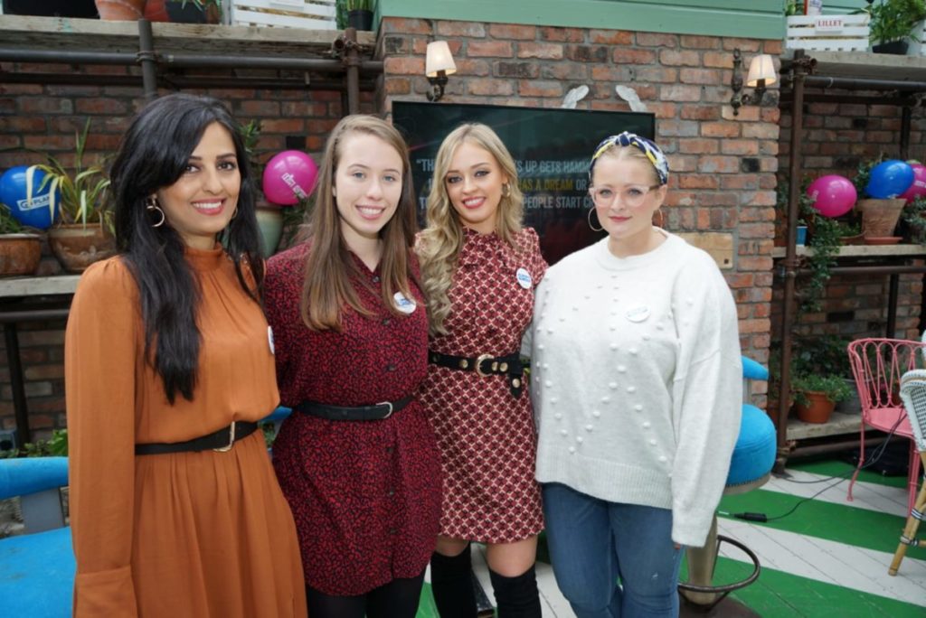 Kate Smith, member of Plan International Ireland’s Youth Advisory Panel stands with other YAP members