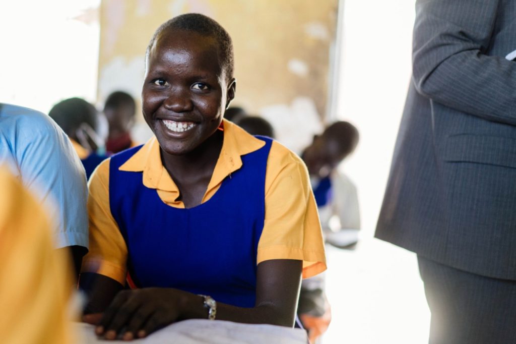 Jane, 18, from Uganda is happy to be back in school