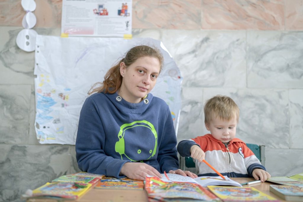 Kateryna and her almost 2-year-old son